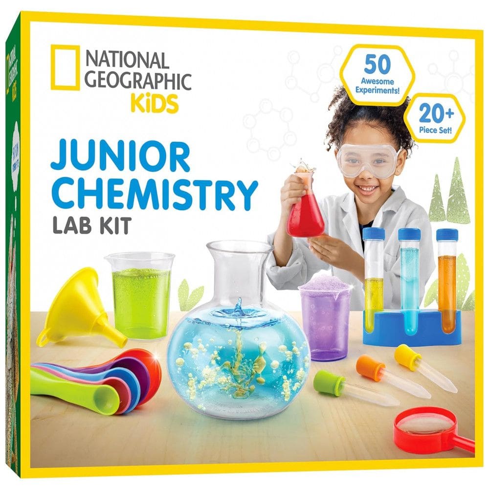Kit de Laboratório de Química Júnior da National Geographic Kids - Conjunto Completo de Aprendizado Inicial com 50 Experimentos,Blue Marble