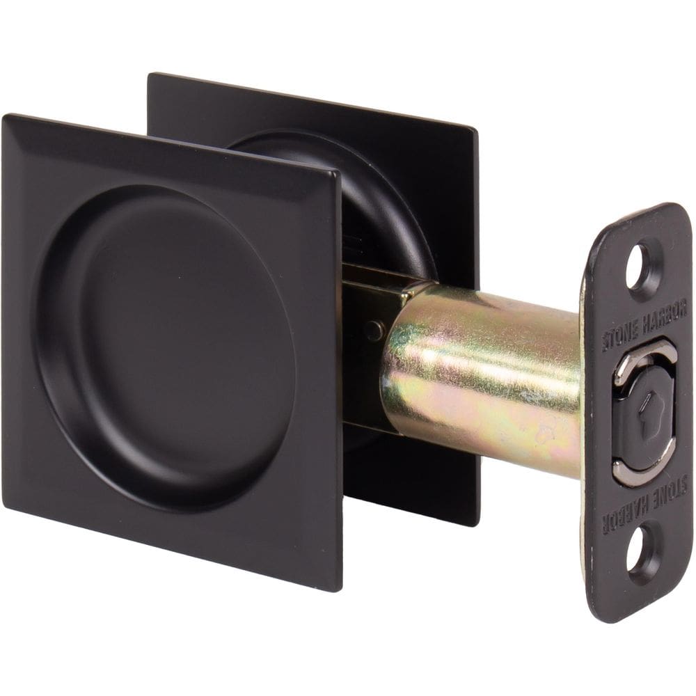 Passagem quadrada contemporânea Lock Stone Harbor Hardware de 7 cm