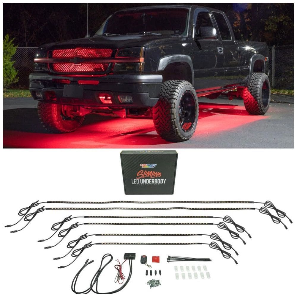 Kit de Iluminação LED para Caminhonetes 6PC Resistente a Água, LEDGLOW 8542101607, Vermelho