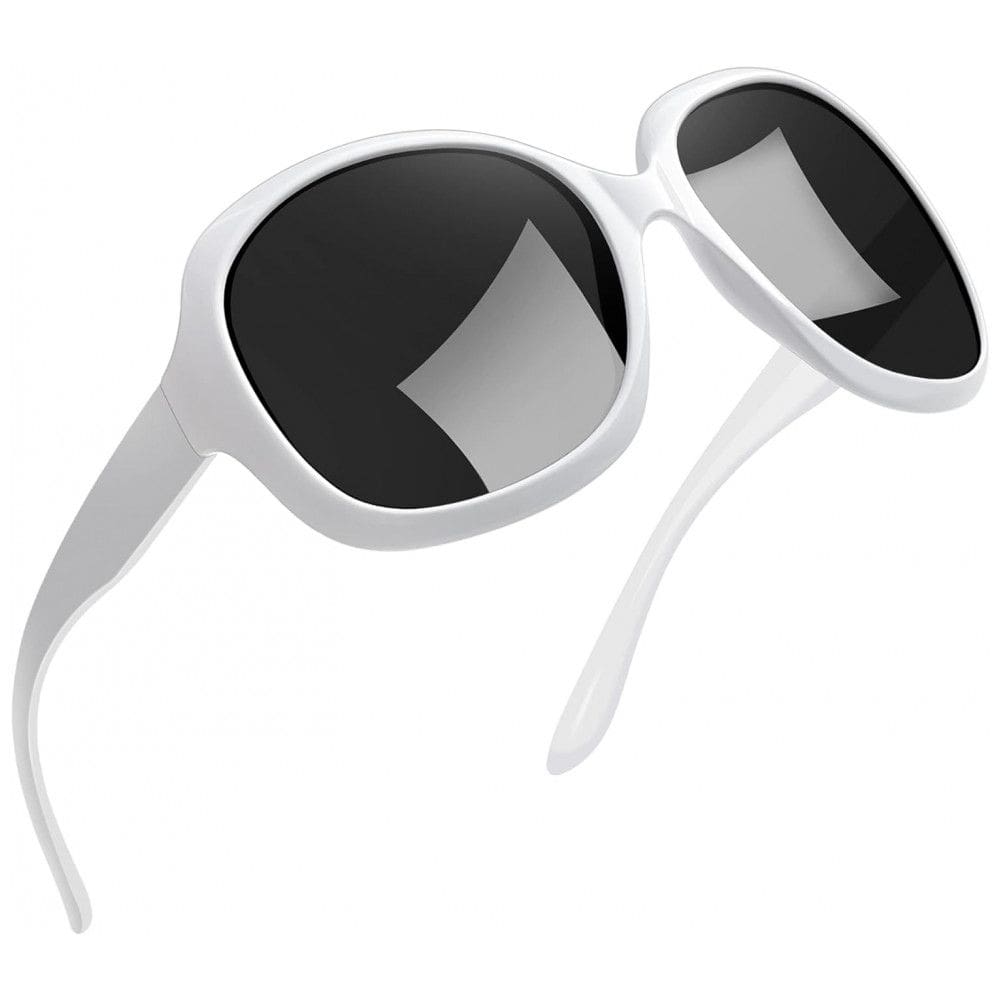 Óculos de Sol Feminino com Proteção UV, Joopin B05, Branco Brilhante