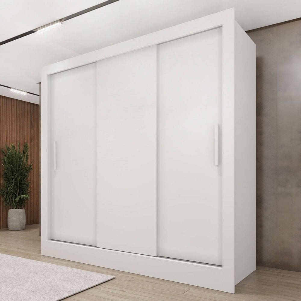 Guarda-Roupa Casal Vitória 3 Portas 4 Gavetas Neve 33375 - Tcil Móveis