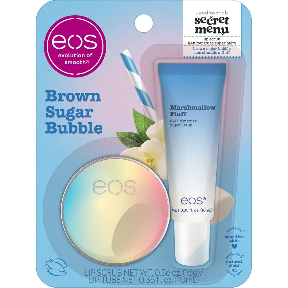 Conjunto de presentes eos Flavor Lab Secret Menu Brown Sugar Boba Lip