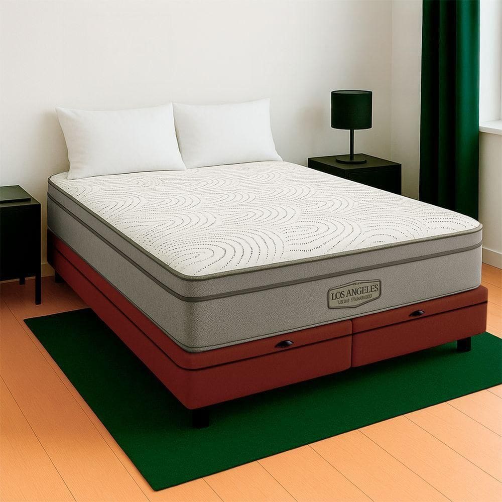 Cama Box King E Colchão Los Angeles Molas V-store Cor:marrom