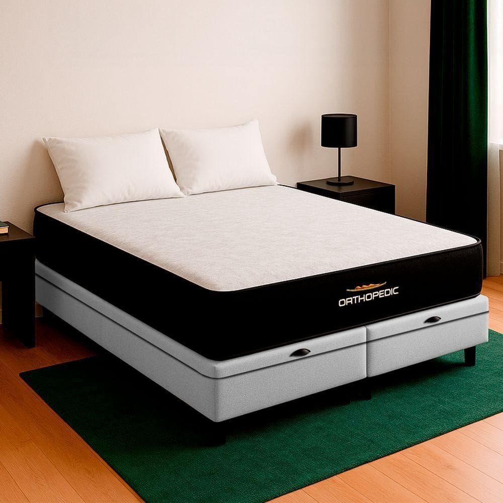 Cama Box King E Colchão Orthopedic D33 V-store Branco