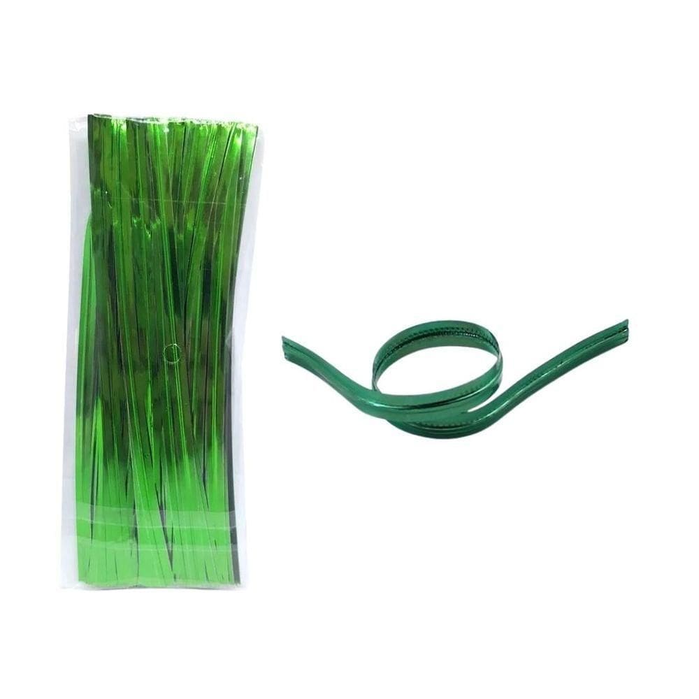 Jogo Fecho Prático Aramado Flexível Verde 100 Unidades 11cm - Magizi