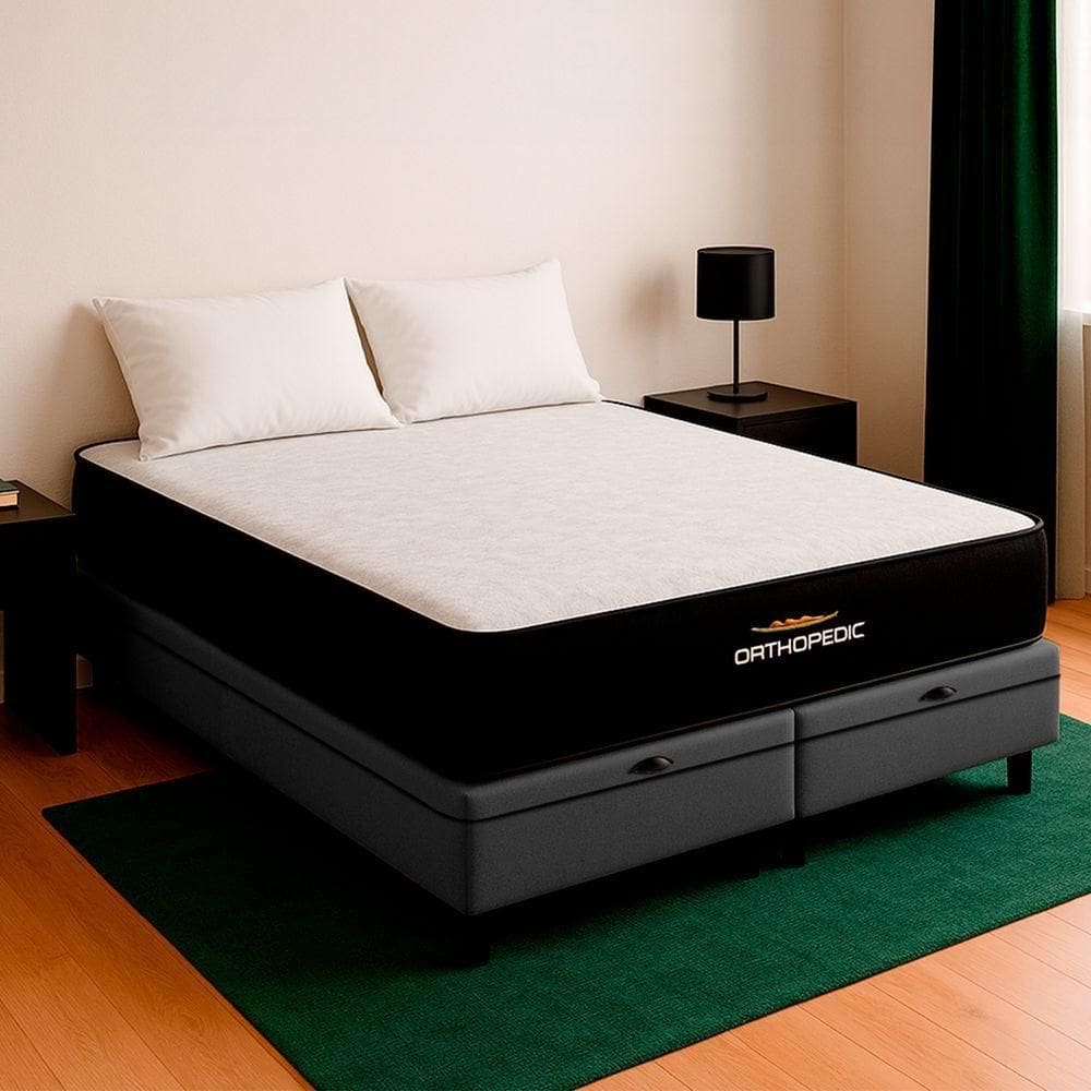Cama Box King Cinza Colchão Orthopedic D33 Vstore