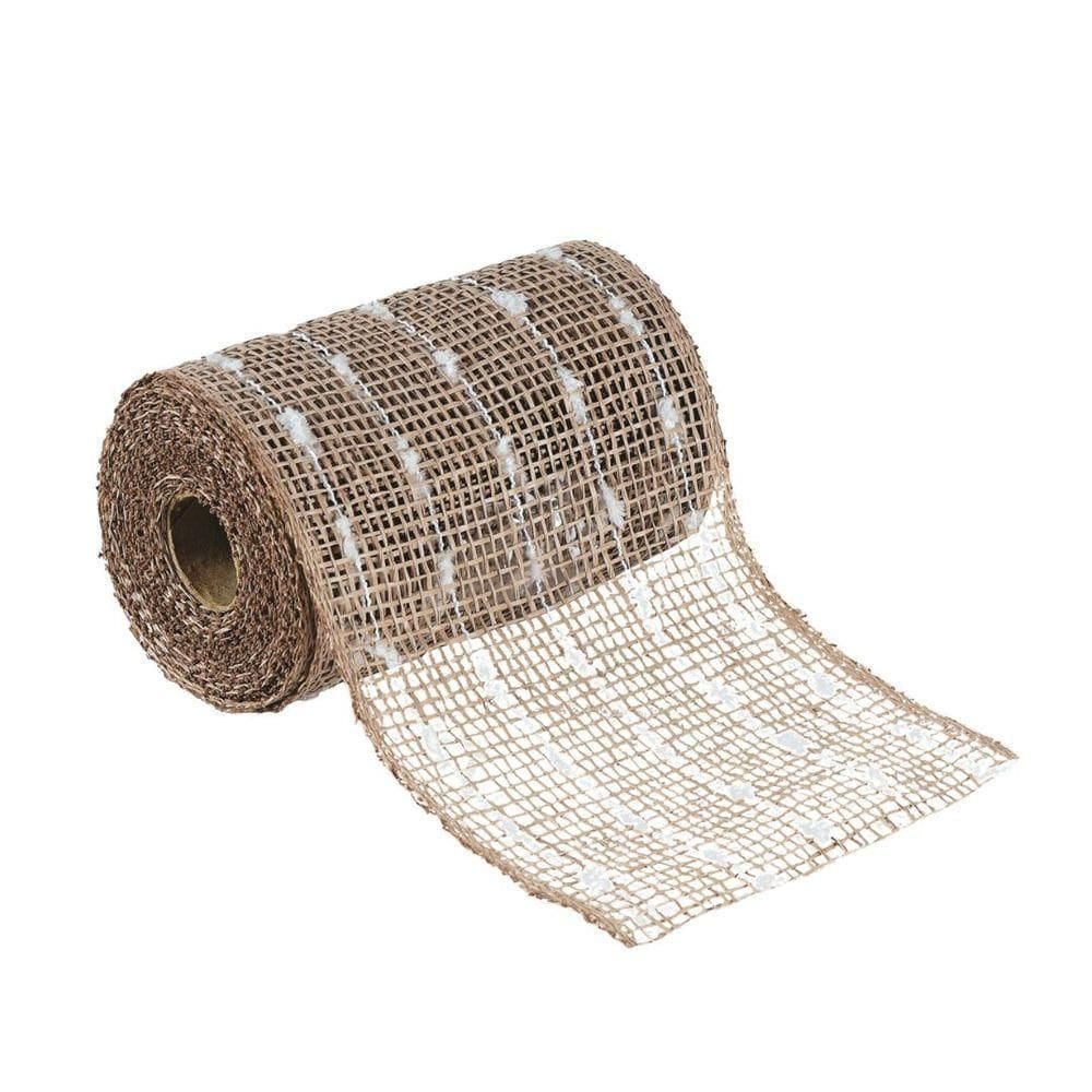 Tela Decorativa Fita Natal Malha Tule Sisal Flocos De Algodão 15cm X 5 Metros – Magizi