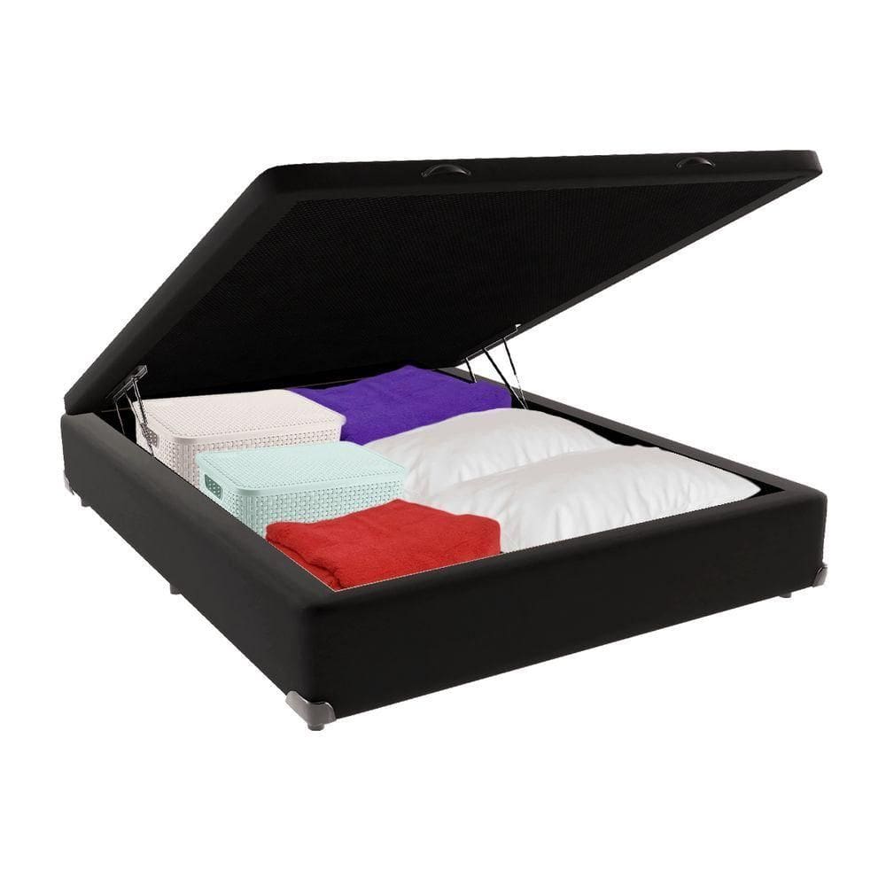 Cama Box Baú Viúvo Bravus 128x188x44 Preto