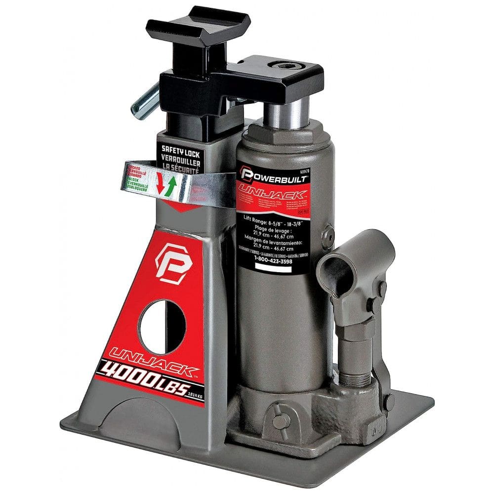 Macaco de Garrafa Hidráulica Combinado UniJack de 2 toneladas, Compacto, Portátil, Base Larga para Sedãs Monobloco, CUVs, SUVs e Carros