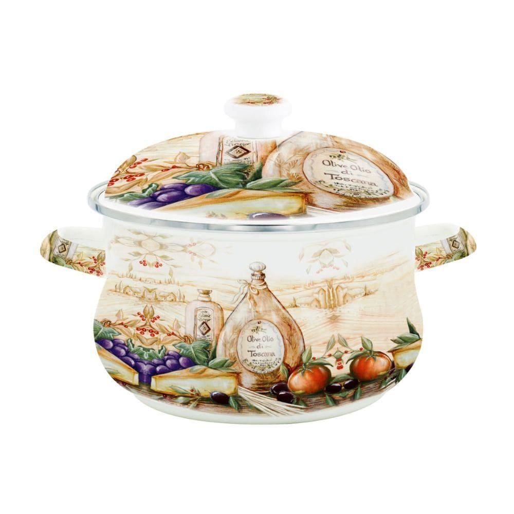 Caçarola Esmaltada Vintage 3,6l Com Tampa - Estilo E Praticidade Para Sua Cozinha