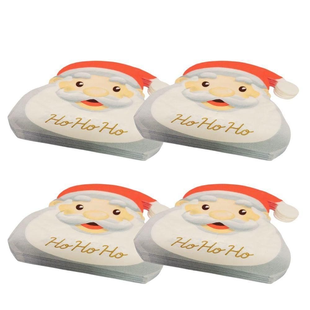 Kit 4 Pacotes Guardanapo Natal Papai Noel 20 Folhas Duplas 16cm - Magizi