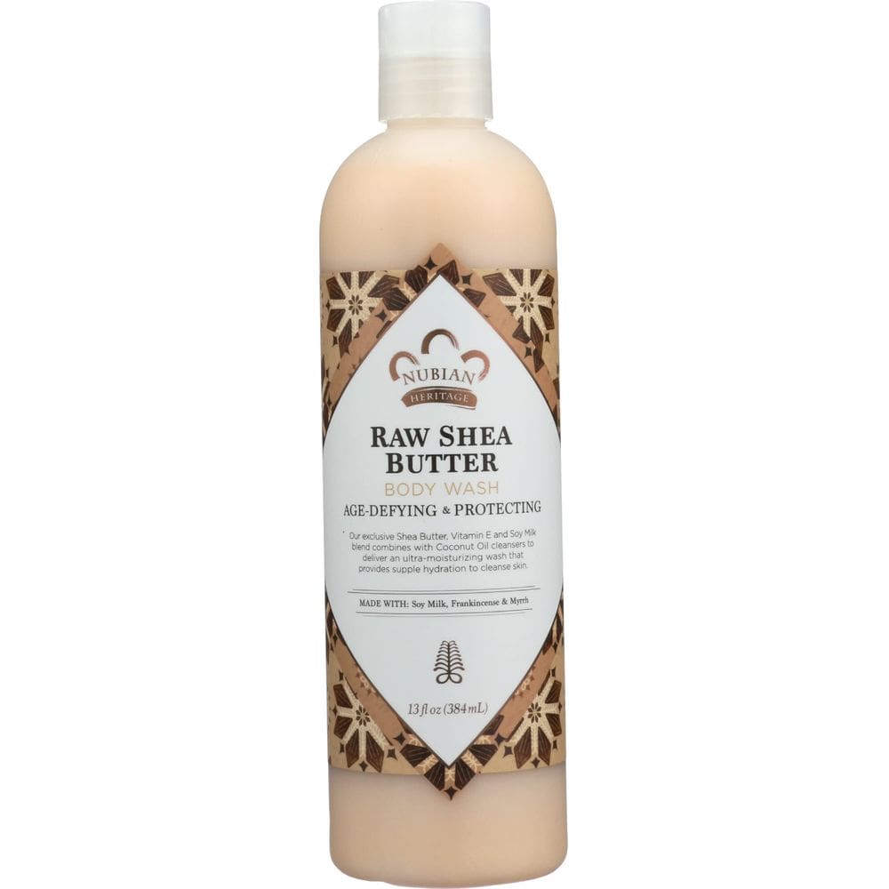 Sabonete líquido Nubian Heritage Raw Shea Butter, anti-envelhecimento, 390 ml