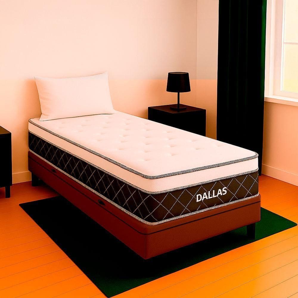 Cama Box Solteirão Marrom E Colchão Dallas Molas Vstore