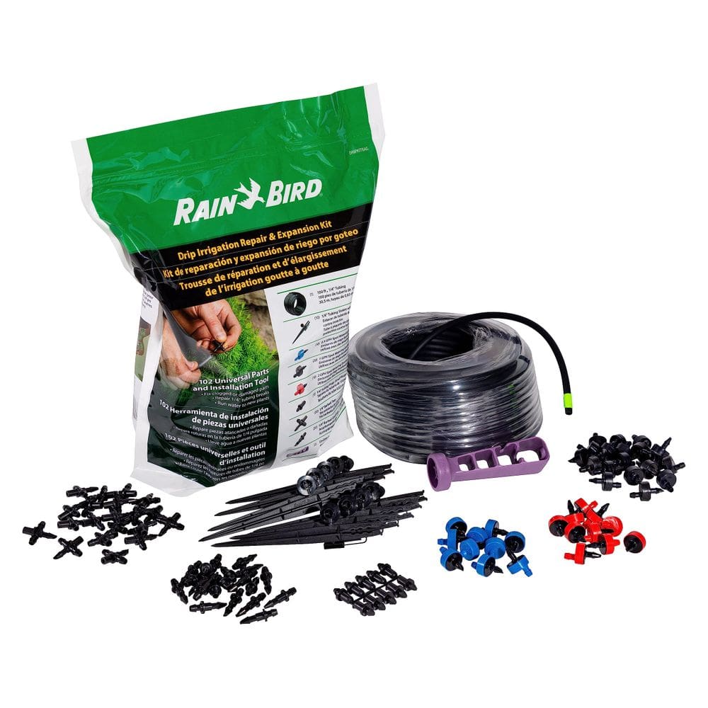 Kit de irrigação por gotejamento Rain Bird DRIPKITBAG, tubo de 30 m, 102 unidades