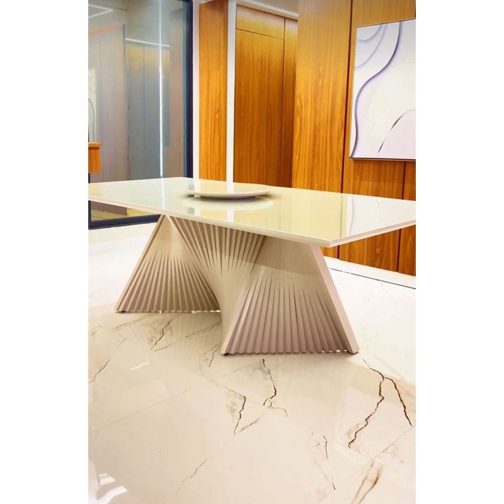 Mesa Madeira Maciça Base Torcida 2,2x1,1m - Opala - Harmonia
