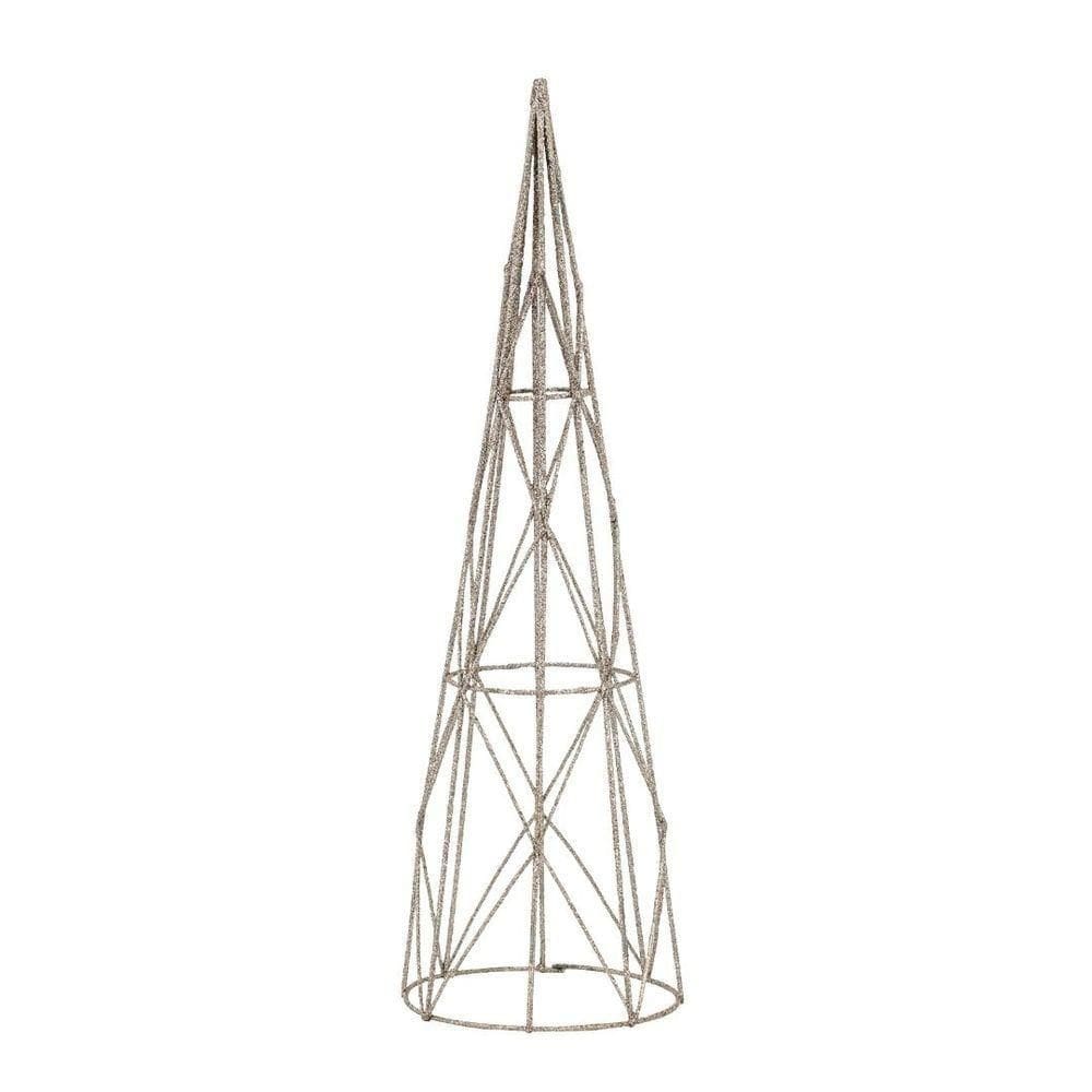 Árvore Cone Aramado Glitter Champanhe Natal Luxo 40cm - Magizi