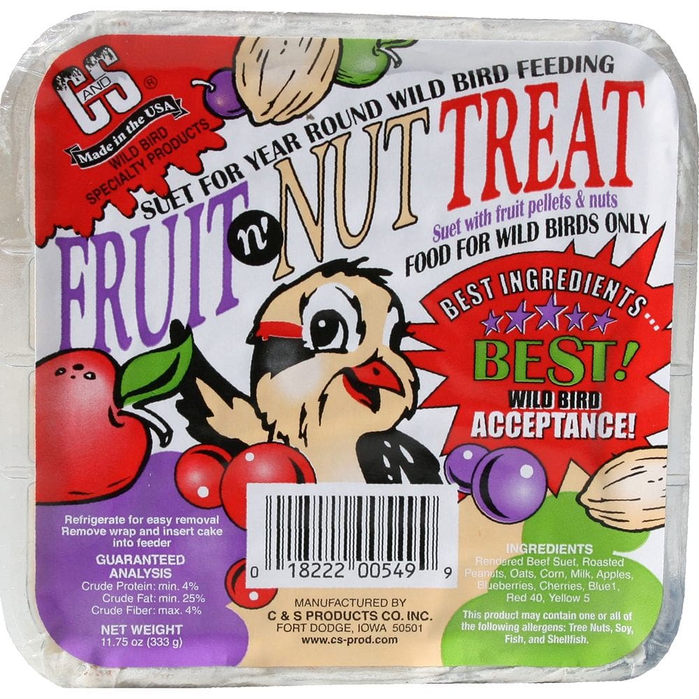 Comida para animais de estimação C&S Fruit n Nut Treat 333g Wild Bird Suet