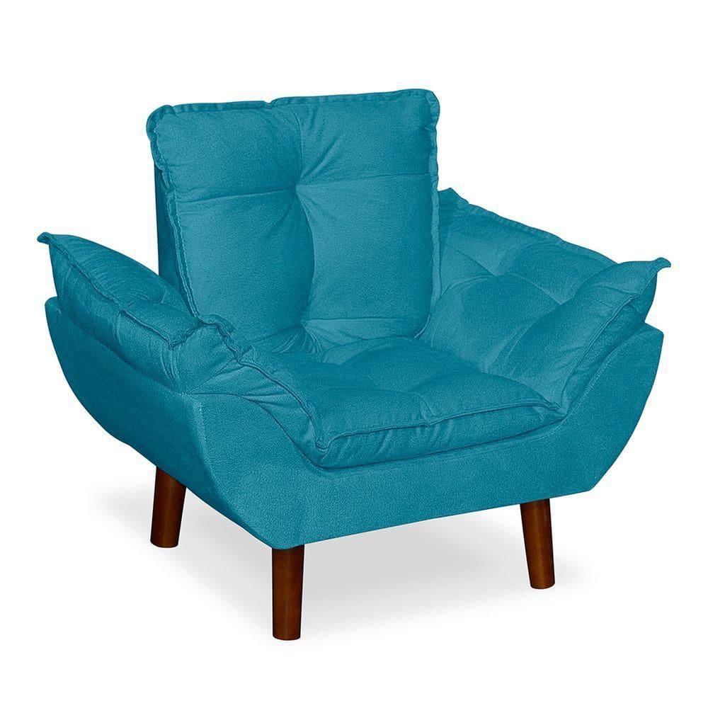 Mini Poltrona Decorativa Infantil Suede Azul Claro - Lm Decor