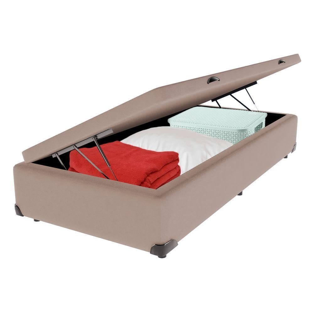 Cama Box Baú Solteiro Bravus 78x188x44 Bege