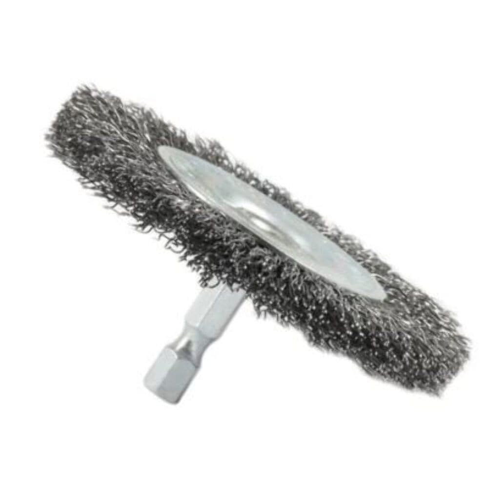Escova de roda de arame Forney com haste hexagonal grossa de 7,5 cm