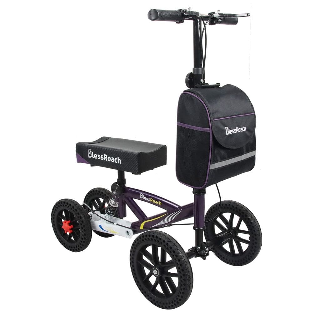 Andador de Joelho Direcionável até 136 kg com Freio a Disco, BlessReach, Roxo