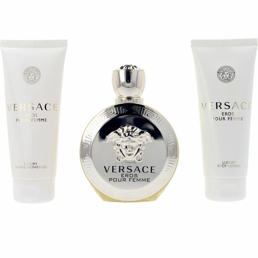 Perfume Versace Eros para mulheres EDP 100mL com loção corporal e gel