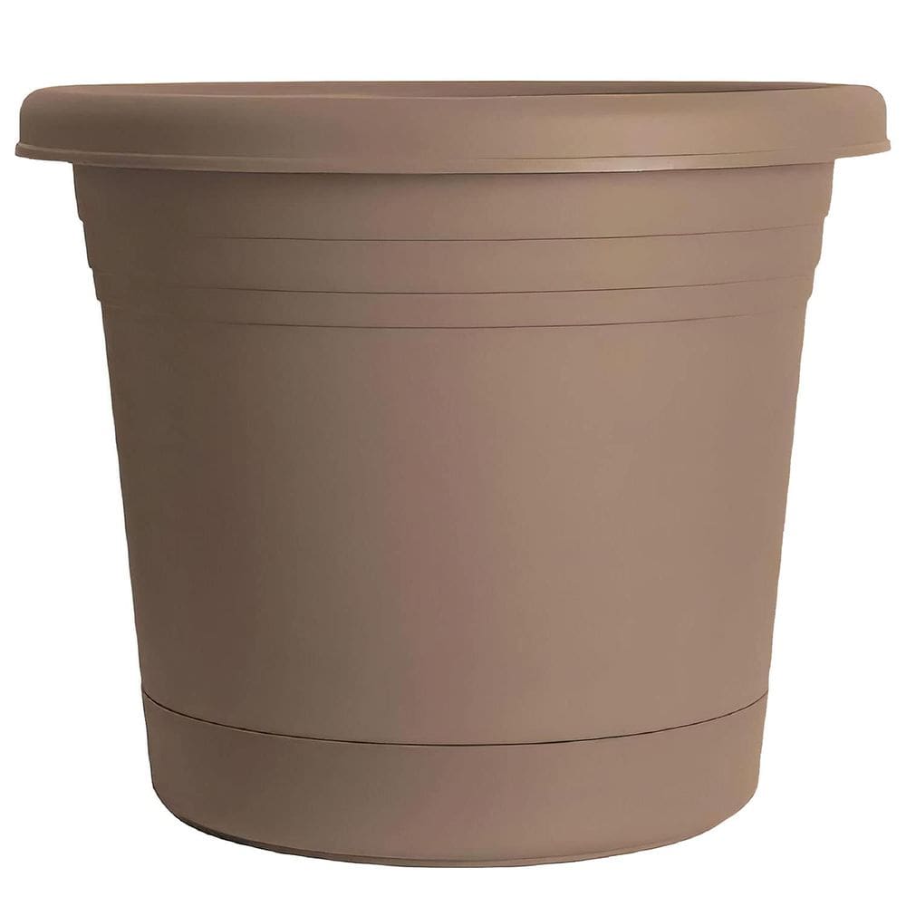 Cappuccino de 30 cm de poliresina resistente a UV Planter Rugg Rolled Rim