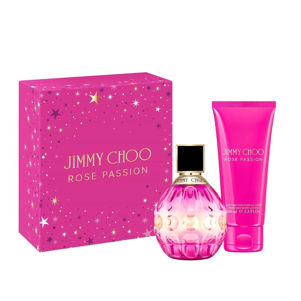 Conjunto de perfume de presente Jimmy Choo Rose Passion para mulheres, 2 peças