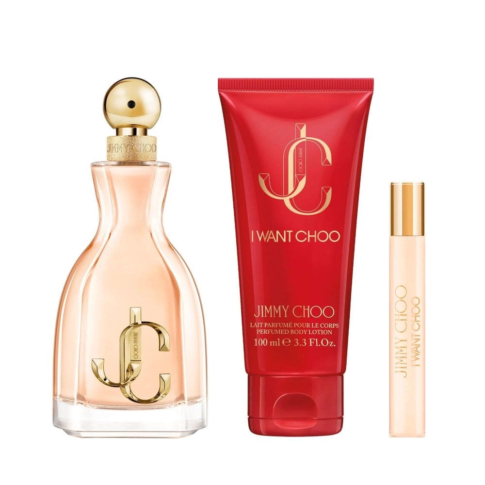Perfume JIMMY CHOO I WANT CHOO para mulheres 100 ml 3,3 onças 3 peças