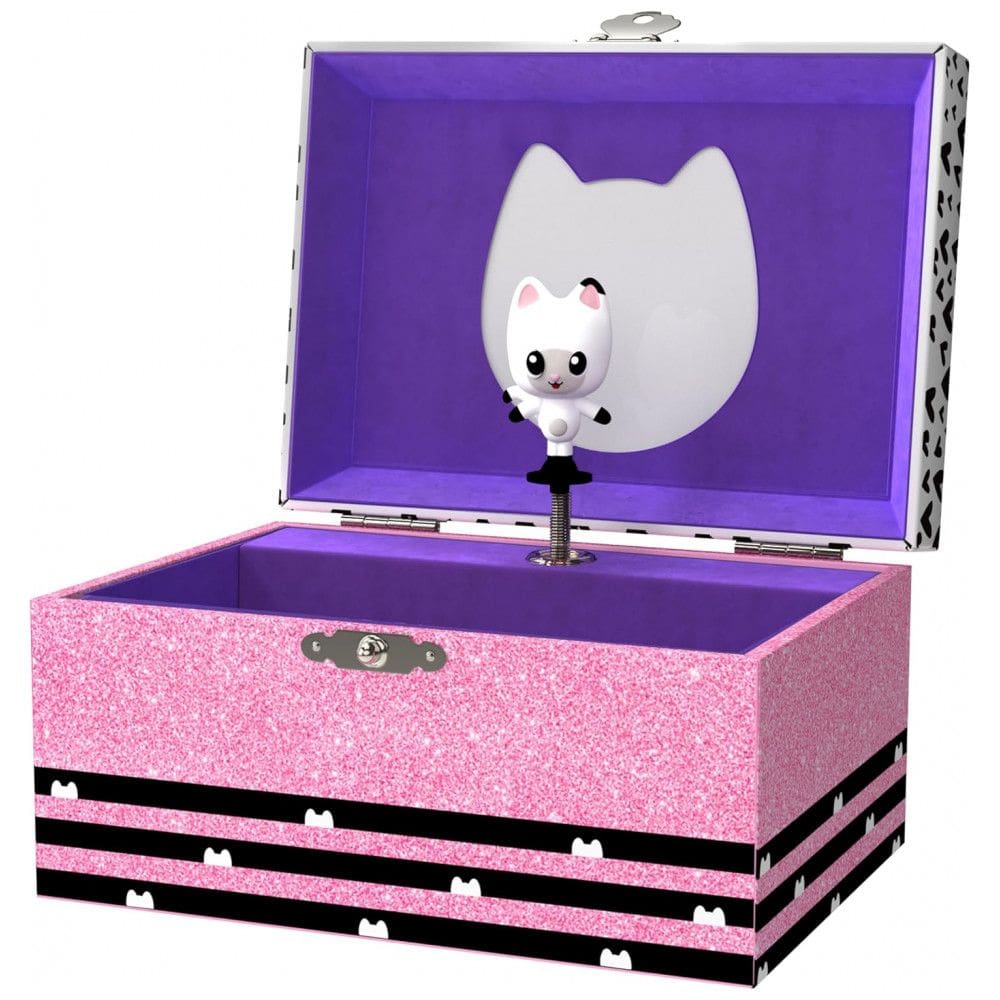 Mini Treasures Caixa de Joias Musical Gabbys Dollhouse para Meninas - Caixa Musical com Figura Giratória da Pandy Paws, Brinquedos Gabbys