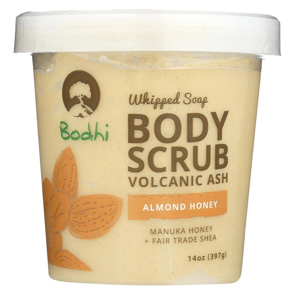 Sabonete Bodhi, amêndoa, néctar das flores, cinza vulcânica, esfoliante batido, 400 ml
