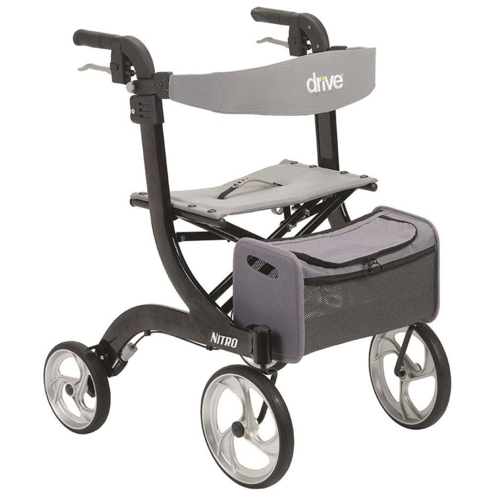 Andador para Idosos e Adultos com Assento, até 136 Quilos, Drive Medical RTL10266BK, Preto