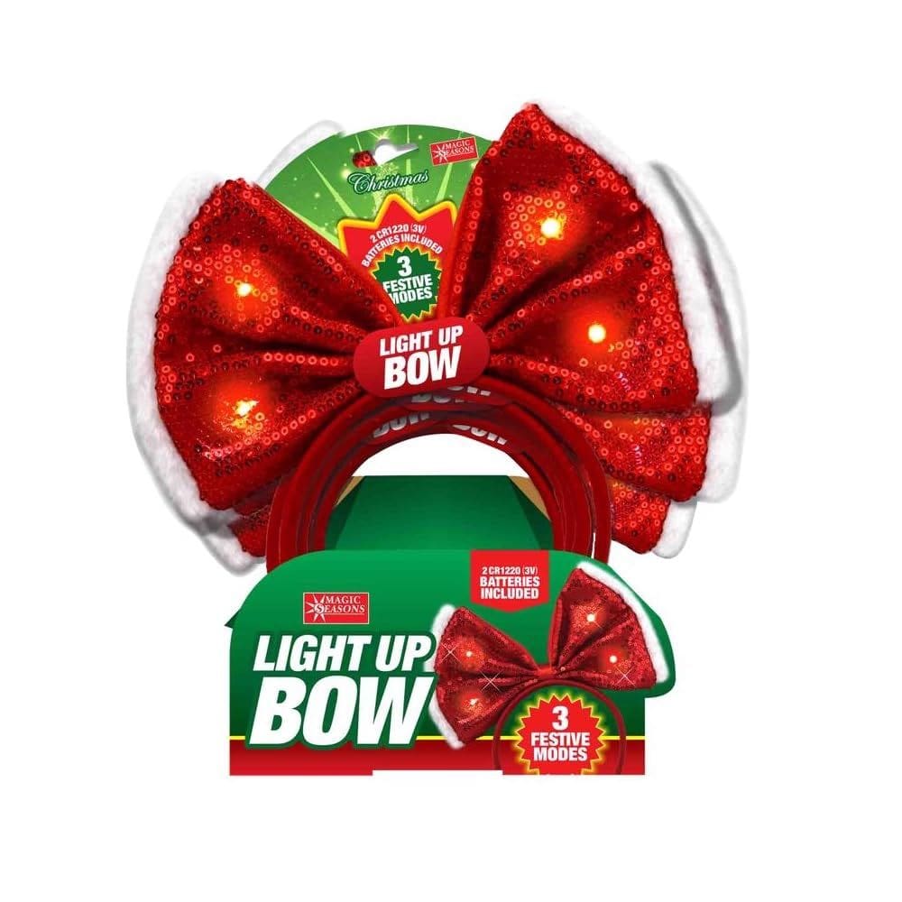 Bandana Magic Seasons 702065, laço de Natal, lantejoulas, vermelha x12
