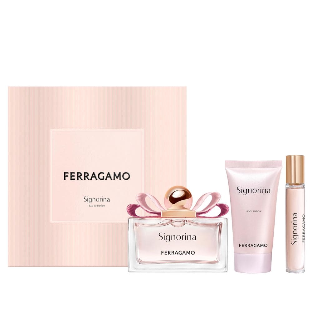 Perfume Salvatore Ferragamo Signorina, conjunto de presente de 3 peças, 127 ml