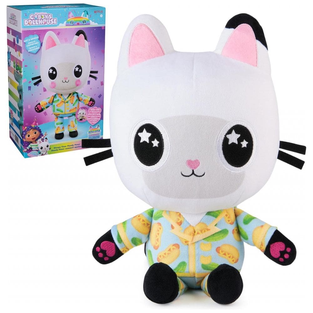 Pelúcia Gatinho Pandy Paws da Casa de Bonecas da Gabby, 13 Polegadas com Bochechas que Acendem, Gabby`s Dollhouse