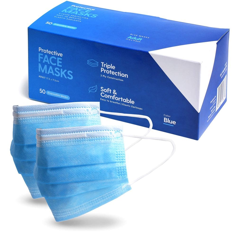 Máscara facial descartável Milliard Breathable (pacote com 50)