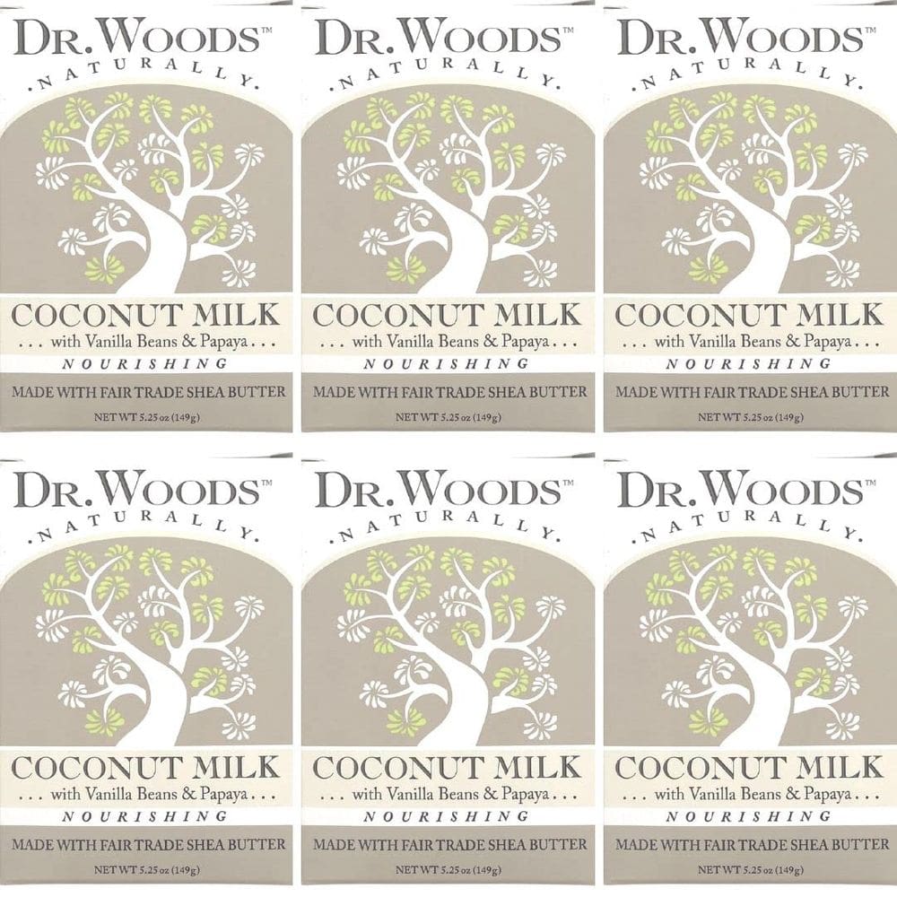 Sabonete Dr. Woods com leite de coco e manteiga de karité 155 ml (pacote com 6)