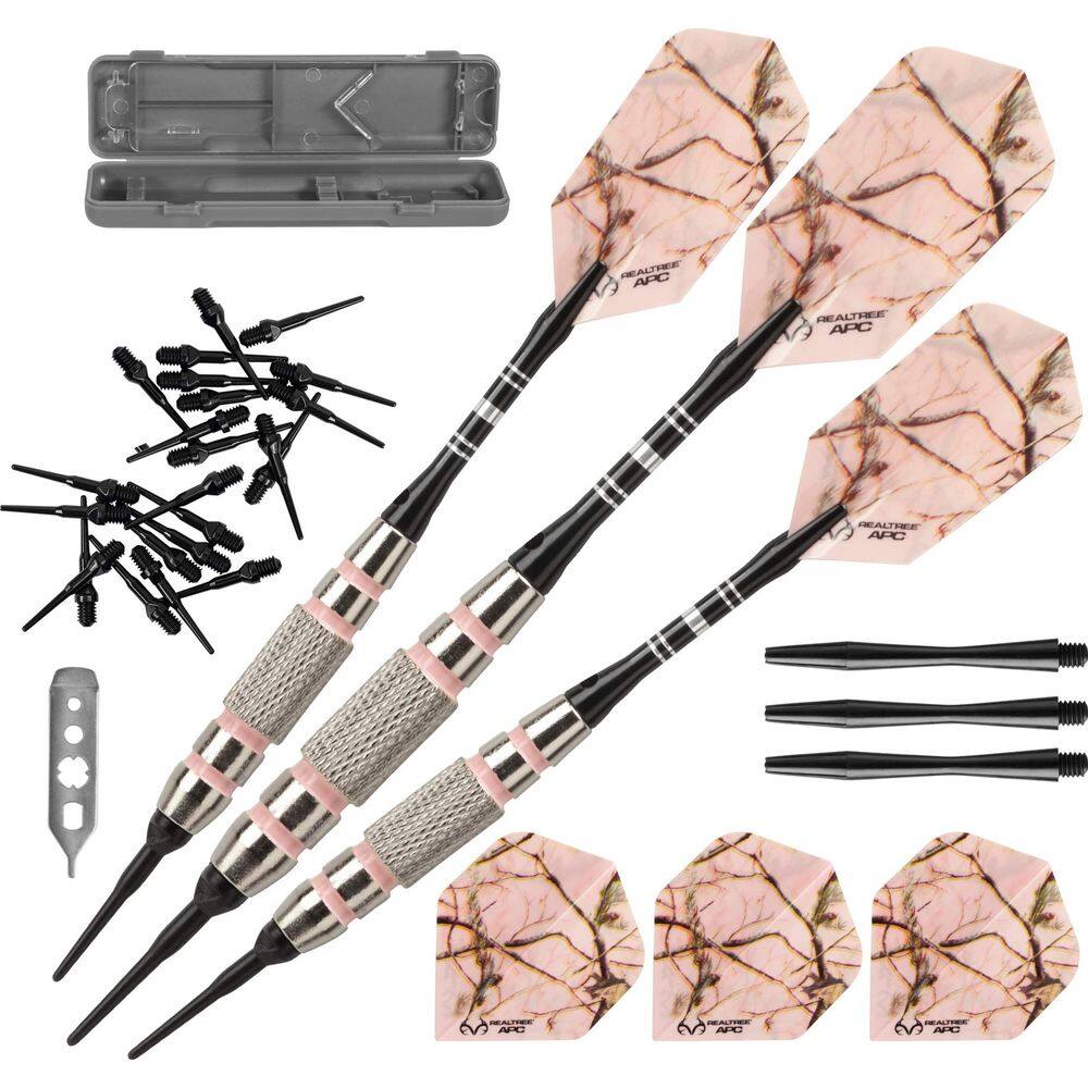 Darts Fat Cat Realtree APC Pink Camo Soft Tip 16 g com estojo