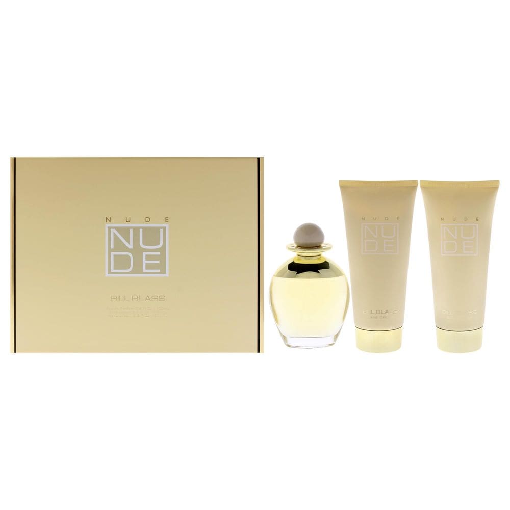 Perfume Bill Blass Nude Eau de Parfum, 100 ml, conjunto de presente de 3 peças