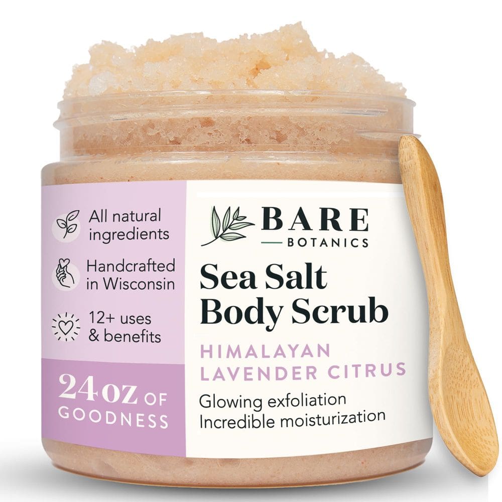 Esfoliante corporal Bare Botanics Lavender Grapefruit 700mL com colher