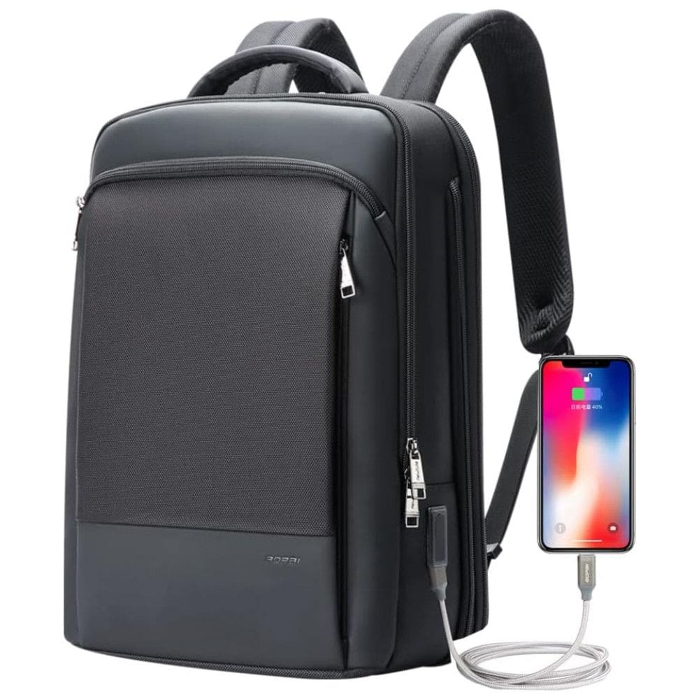 Mochila Anti Roubo para Multifuncional Masculino, BOPAI Travel Backpack for Men Business Laptop, Preto
