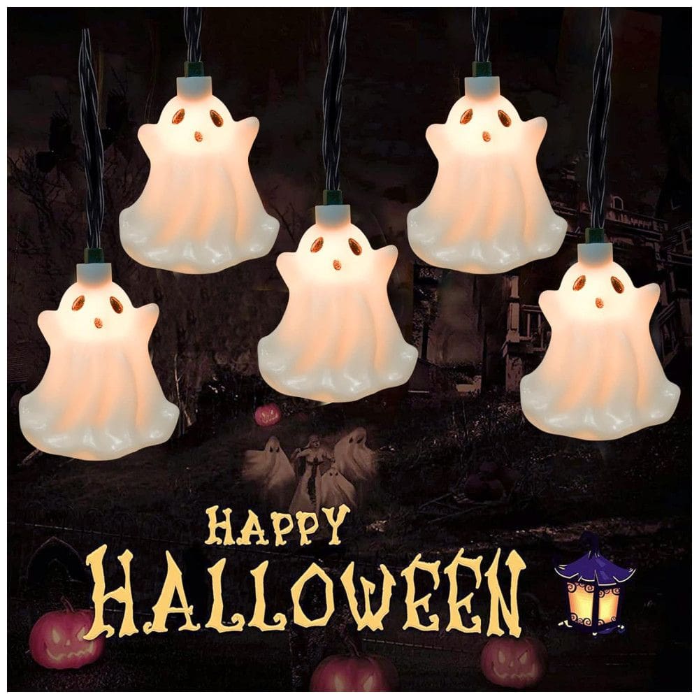 Pisca Pisca para Decoração de Halloween com 10 Luzes Fantasmas 2,5 Metros