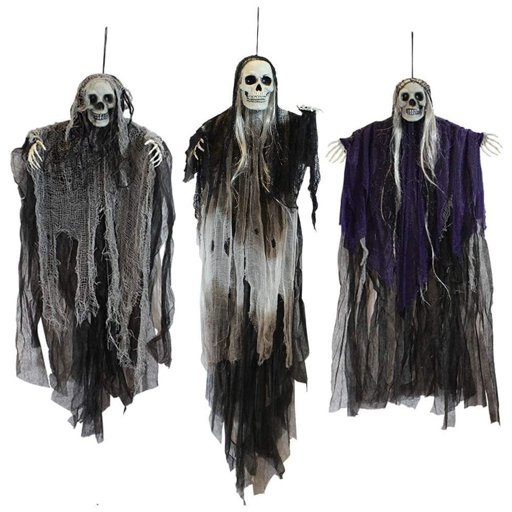 Kit de Esqueletos Fantasma de Pendurar para Decoração de Halloween, 3 Un