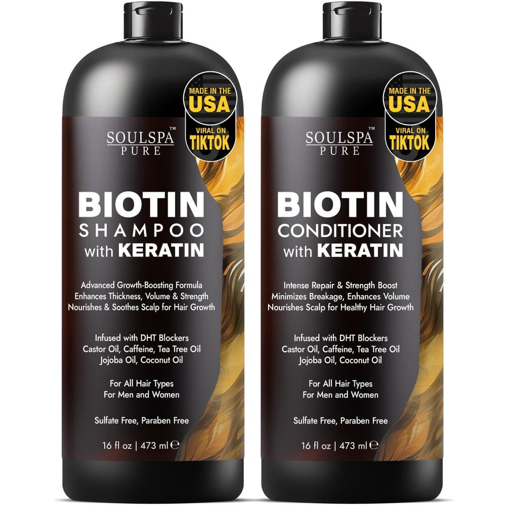 Conjunto de xampu e condicionador SOULSPA PURE Biotina com Queratina 480 mL