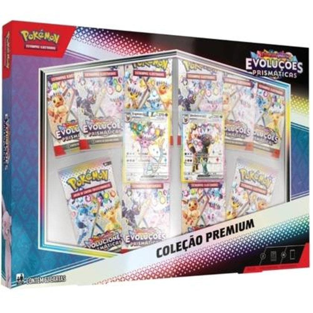 Box Pokémon Coleção Premium EV Evoluções Prismáticas 62 Cartas - Copag