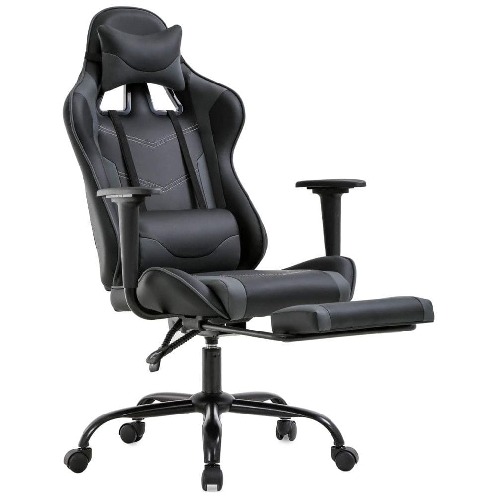 BestOffice Cadeira de Escritório Gamer Reclinável e Ergonômica com Apoio para Lombar, Preta