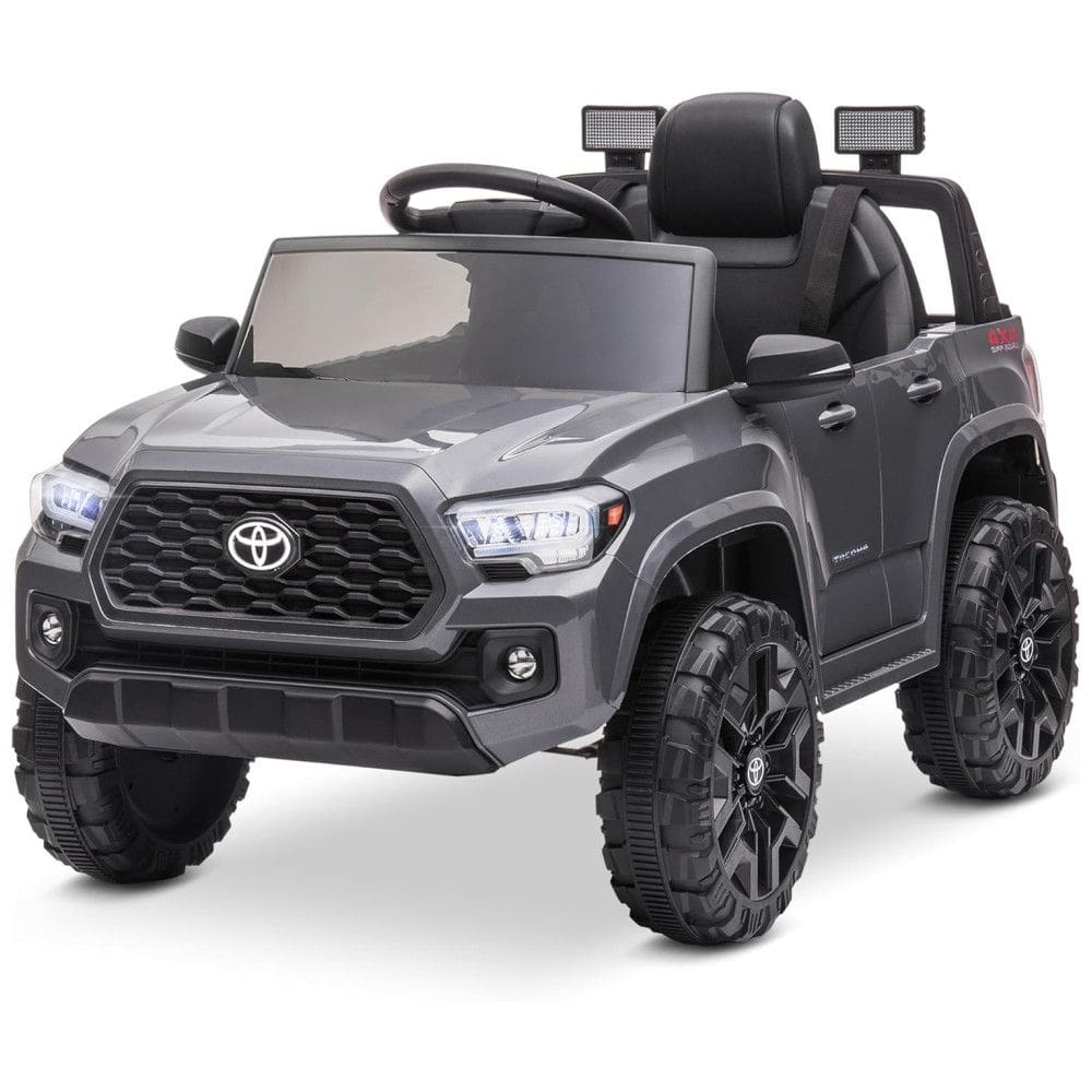 Carro Elétrico Infantil Toyota Tacoma a Bateria 12V com MP3, Luzes LED e Suspensão, Kidzone, Cinza