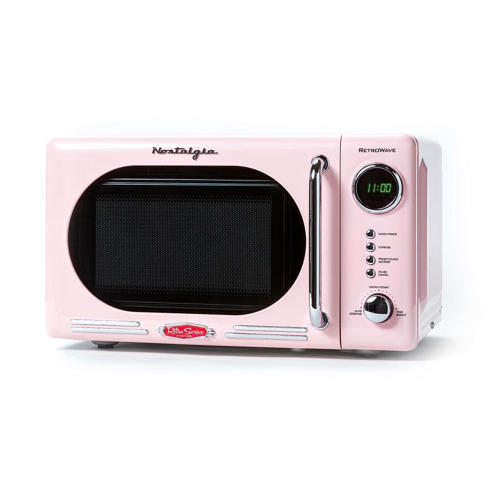 Forno de microondas Nostalgia Retro Compact 0,7 pés cúbicos 700 W rosa