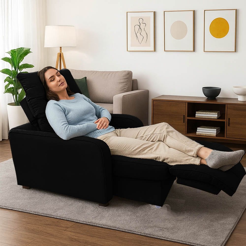 Poltrona Retratil Reclinavel Rodape Regulavel Amamentação Azera Preto