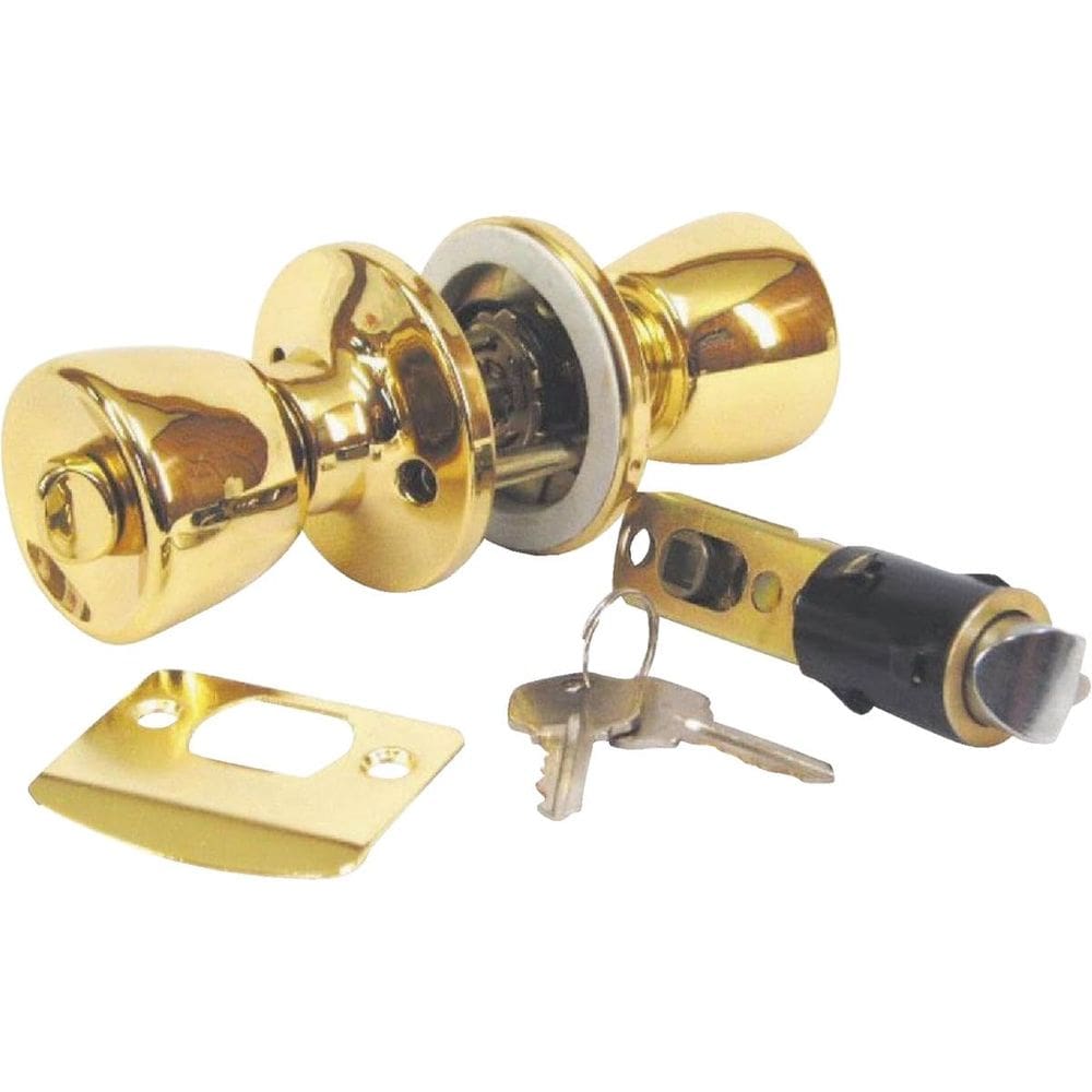 Lockset UNITED STATES HDW Mobile Home 4-Way Brass